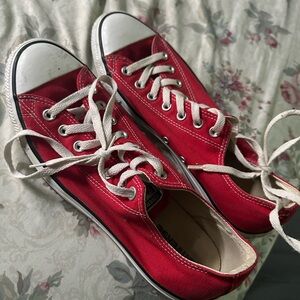 Converse Red and White Canvas Shoes